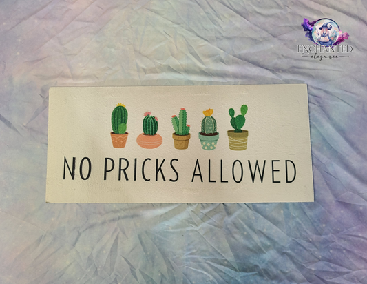 No Pricks Allowed Interchangeable Doormat (Insert Only)