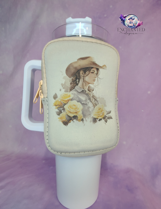 Cowgirl & Yellow Roses Tumbler Pouch